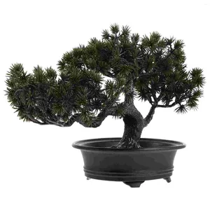 Flores decorativas planta falsa simulada bonsai decorações de mesa árvore artificial falso vasos plantas realistas