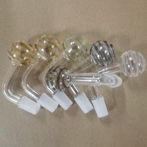 New Shisha 30 mm Glasölbrenner Downstamm Rauchschalen gleiten 14 mm 10 mm männlicher farbiger Streifen für Dab Rigs Bongs