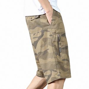 2023 Summer Men Multi Pockets Cargo Capris Shorts Men Fi Casual Cott Shorts Mężczyznę taktyczne joggery spodenki plus rozmiar 6xl x4pa#