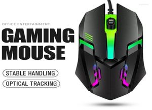 Mouse Mouse da gioco cablato USB RGB 4 colori Luce a led 1200 DPI Computer Pulsante 3D Rullo antiscivolo Gamer Mose per Home Office Home226673441