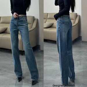 Designer Shenzhen Nanyou Rätt utgåva Autumnwinter Ny metalldekoration Hög midja bantning Jeans Versatile Fashion Women's Wear MGB7
