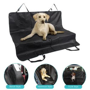 Transportadores cão capa de assento do carro à prova dwaterproof água pet transportadora esteira gato rede viagem tronco assento traseiro do carro para cão segurança almofada pet transporte