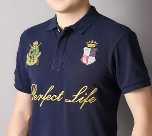 Хлопковая рубашка ПОЛО с лацканами, летняя мужская новинка, модный узор с вышивкой 2024 года