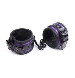 Bdsm bondage gear algemas algemas de pulso adulto brinquedos sexuais para mulheres roxo couro falso gn2521100801506949