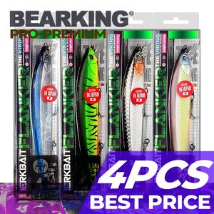 BEARKING 4pcs each set assorted colors Fishing lure SP Wobblers Hard bait Crankbait Minnow Lure for pike 240323