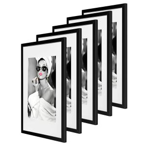 Frame 5pc Picture Frames Wall Photo Frame Black Metal A4 Document Certificate Frames Home Decorative Poster Canvas Painting Frame