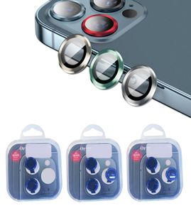 İPhone 12 Pro MAX için Telefon Lens Ekran Koruyucu 11 12mini 3D Tam Arka Kamera Temperli Cam Film Alüminyum Metal Kılıf Box4946109