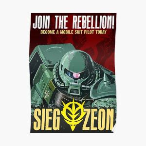 Calligraphy Sieg Zeon Poster Vintage Home Art Målning Modern Funny Room Wall Decor Decoration Print Mural Picture No Frame