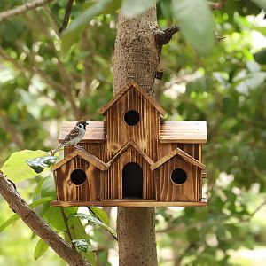 Nests Creative Large Bird Houses for Outside Tree Outdoor Hanging Birdhouse Box Pet Accessories Wooden Bird Cages Garden Decoration