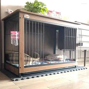 Piatti decorativi Gabbia per cani in legno Villa per interni Recinzione per cuccia in acciaio per case di piccole e medie dimensioni