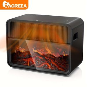 Aquecedor IAGREEA, estilo inovador de lareira de chama, com controle remoto, alta aparência, aquecimento cerâmico PTC, leve e seguro, 1500W, adequado para sala de estar,