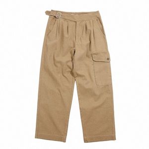 gurkha Pants Mens Military Multi Pocket Cargo Pants Safari Style Casual Loose Solid Color Work Trousers Men i9bg#