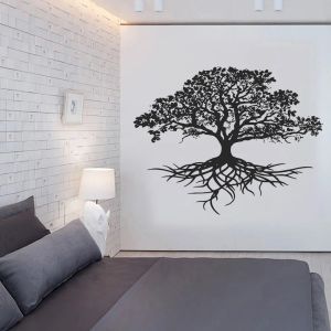 Klistermärken Tree of Life Wall Sticker, Rustic Circle of the Roots of Life Wall Decal Home Decor Vinyl Art Mural DW20884