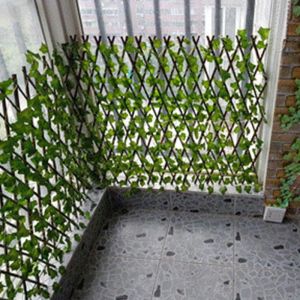 Gates Retractable Fence Expandable Faux Ivy Privacy Fence Garden Fence Decoration Rattan Wall Hanging Creeper Ivy Plant Decoration