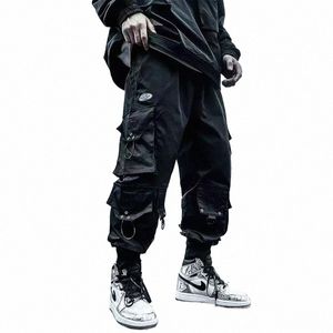 Arens Cargo Pants Homens Corredores Hip Hop Techwear Calças Hippie Cargo Calças para Homens Streetwear Plus Size Bolsos Oversize A18 p2jn #