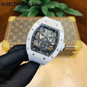 RichaMill Swiss ZF Factory Watch Watch Automatic Men's Mechanical Hollowed Out White Ceramic Mysterious Skull Personality Fashion Atmosphere Cool