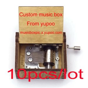 Boxen 10pcs/Lot Großhandel VIP Custom Hand -Musikbox aus unseren 66 Musikthemen passen Sie ein beliebiges Bild an, einen beliebigen Text