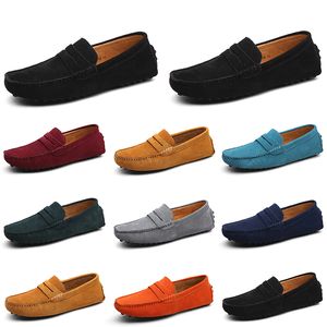 Men Casual Shoes Espadrilles Triple Black White Brown Wine Red Navy Khaki Mens Suede Leather Sneakers Slip On Boat Shoe Outdoor Flat Driving Jogging Walking 38-52 A005