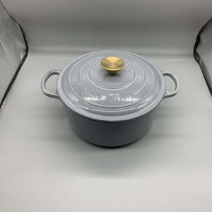 1pc 25 Caliber 1.32gal/5.3qt Large Stew Soup Household Ceramic Thickened Alloy Double Ear Pot, Gas Magnetic Stove Universal