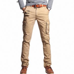 Dünne Hose Neue Männer FI Military Cargo Hosen Slim Regualr Straight Fit Cott Multi Color Camoue Grün Gelb V7A1P015 k2iH #