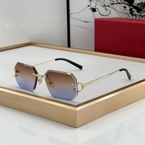 Carti Sunglasses Mens 디자이너 선글라스 CT0514S CT0330S 패션 vachette 걸쇠 디자인 안경 광장 빈티지 프레임이없는 대형 타원형 안경