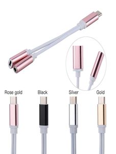 2 in 1 Charger And o Adapter Type C Cables Earphone Headphones Jack Adapters Connector Cable 3.5mm Aux Headphone For Android Phones6346124