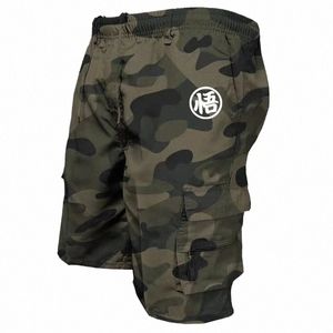 herrtaktiska shorts sommar avslappnad jogging last shorts lösa multipockets elastiska midjearbete vandring overaller klättra korta byxor i8wf#