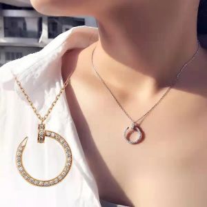 2024 new Fashion Full Diamond Nail Necklace For woman High Quality Titanium Steel Love Pendant Necklace Classic Designer Jewelry