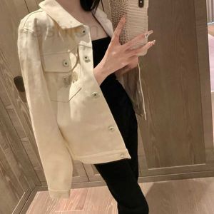 Women's Jackets Designer 2024 early spring twill cotton denim jacket with hand sewn diamonds for a minimalist and versatile design XAGC