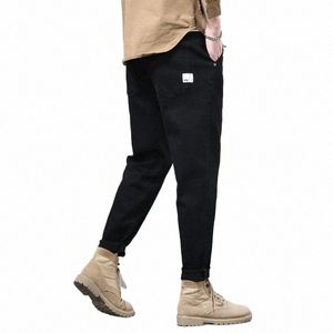 black Harem Jeans Men Plus Big Size 40 42 44 46 Stretched Hip Hop Loose Denim Boys Autumn Trousers Popular Cool Pencil Pants M6up#