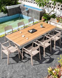 キャンプ家具屋外テーブルと椅子中庭庭園プラスチック木製テラスバルコニーノルディッククリエイティブレジャー織りラット