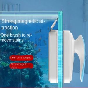 Strumenti Spazzola magnetica per acquario, spazzola per acquario, forte aspirazione, sospensione, forte pulizia magnetica, rimozione delle alghe,