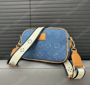 Yeni Moda Lüks Klasik Erkekler Lüks Tasarımcı Denim Yaşlı Elçi Çantası Crossbody Kamera Çantaları Erkek Tote Çanta Omuz Çantası Cep Telefon Çantaları Çanta 22cm