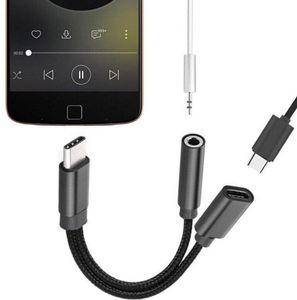 Blixt till 35mm Aux Audio Jack Adapter USBC Type C för hörlurar för Samsung Huawei Adapter laddningskabeladapter Splitter5436698