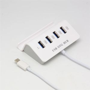 4-port USB 2.0 Type-C Combo HUB OTG Adapter No APP Need ABS Phone Holder Multi USB C Splitter for Xiaomi 6 GALAXY S8 Macbook Pro