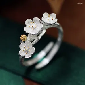 Anéis de casamento personalidade simples aberto ameixa flor dedo para mulheres moda jóias presentes 2024 chegadas