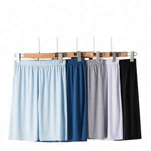 Ice Silk Cool Summer Men Shorts Seksowne bieliznę Nocna odzież Nocna Wygodna elastyczna luźna swoboda mężczyzna do spania dolna odzież domowa n4qi#