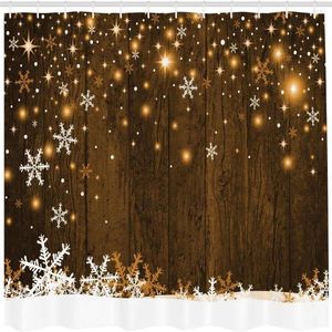 Shower Curtains Beautiful Flower Curtain Christmas Snowflake Flying Pattern Waterproof Band Hook Fabric Bathroom Decoration