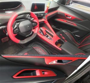 CarStyling 5D In Fibra di Carbonio Interni Auto Center Console Cambiamento di Colore Stampaggio Adesivi Decalcomanie Per Peugeot 4008 5008 201720194324531