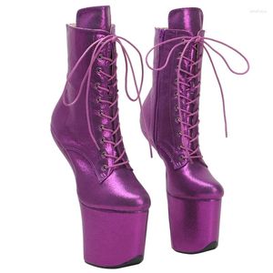 Dance Shoes Leecabe PU Upper Platform Ankle Boots Sexy Exotic Heelless Pole