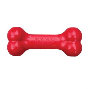 Brinquedos KONG Goodie Bone Osso de borracha durável para mastigar, brinquedo para cães com distribuição de deleite