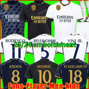 23 24 Real Madrids Bellingham Futbol Formaları Vini Jrs Real Madrids Camavingas Tchouamenis Modrics Rodrygo Futbol Gömlek Versiyon Camiseta Erkek Çocuklar 23 24 AAA