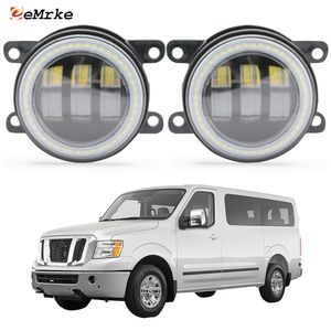 EEMRKE Led Fog Lights Assembly 30W/ 40W for Nissan NV3500 2018 2019 2020 2021 2022 with Clear Lens Angel Eyes DRL Car Daytime Running Light 12V Fog Lamp