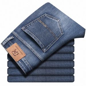 Nowa jesień i zima Plus w rozmiarze 40 42 44 mężczyzn proste luźne dżinsy Busin Fi Denim Stretch Pants Męskie spodnie marki C5FV#