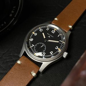 Baltany Dirty Dozen Collection Vintage Quartz 36mm Min Wristwatch Small Seconds vd78 Move Luminous 100m防水時計男性240315