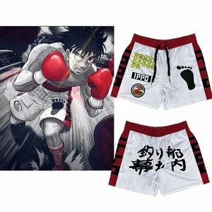 аниме Hajime no Ippo шорты летние тренажерные залы быстросохнущие спортивные шорты IPPO Fitn упражнения пляжные дышащие шорты для бега повседневные k3gI #