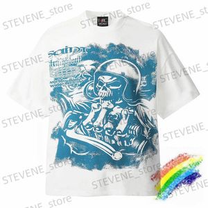 Men's T-Shirts 2024ss Saint Michael T-Shirt Men Women Oversize Vintage Comic T-shirt Short Slve Top Ts T Shirt T240325