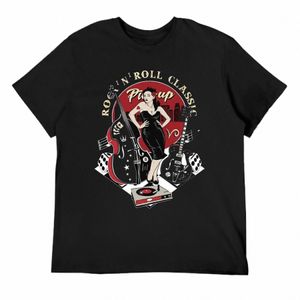 Rockabilly Pin Up Girl 1950-tal Sock Hop Party T-shirt färsk kampanj rolig geek t-shirts Creative Fitn Eur Size C3n2#