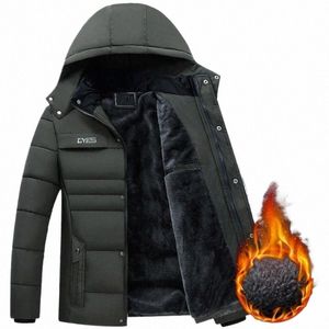 winter Trendy Cold Proof Hood Jacket Outwear Wable Men Thermal Coat Solid Color for Outdoor T5wS#