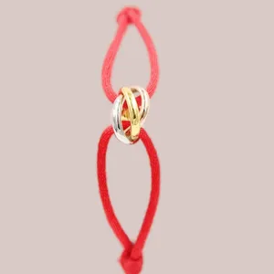 Bracciale lungo di design vintage per donna trendy 3 bracciali con fibbia in metallo in acciaio inossidabile rosso con catena e nastri per gioielli classici zl192 H4